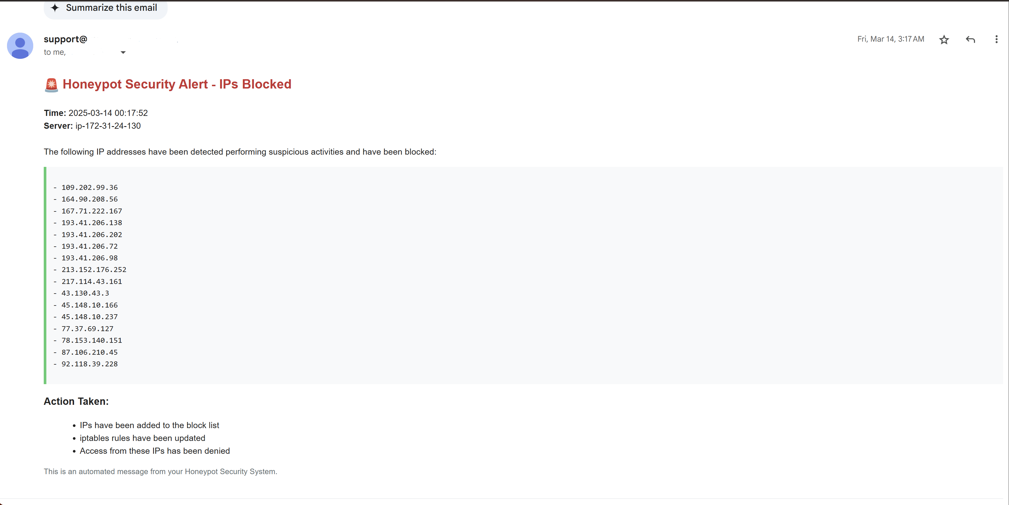 Honeypot Security System